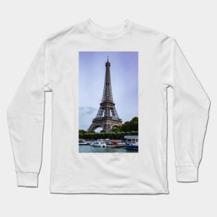 Parisian Elegance: A Sunset View of the Eiffel Tower Long Sleeve T-Shirt